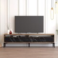 Comoda TV, Hommy Craft, Istanbul 2, 180x35x47 cm, PAL, Nuc / Marmură Neagră