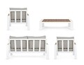 Set mobilier pentru gradina/terasa 4 piese Einar, Bizzotto, aluminiu/placaj/poliester, alb