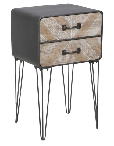 Comoda oklahoma, mauro ferretti, 41 x 34.5 x 70 cm, fier/mdf, negru/maro