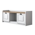 Comoda TV, Wren, AA114, 120 x 45 x 40 cm, pal melaminat, alb/nuc
