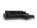 Coltar dreapta, Madara, Mazzini Sofas, 5 locuri, black legs, 254x182x90 cm, catifea, gri inchis