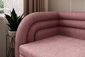 Canapea extensibila brat stanga 3 locuri, ELTAP, Fabillo, 223x86x80 cm, lemn/poliester, roz