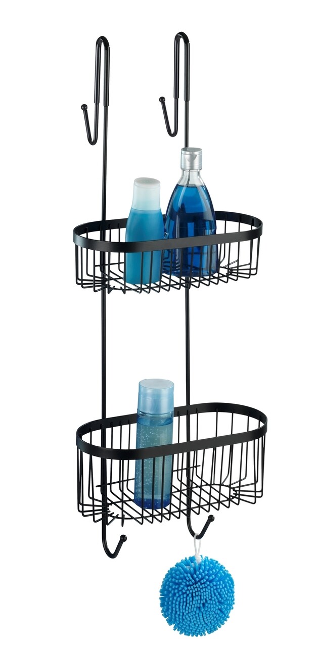 Etajera suspendabila pentru dus, Wenko, Serino, 25.5 x 70 x 19.5 cm, inox, negru - 1 | YEO