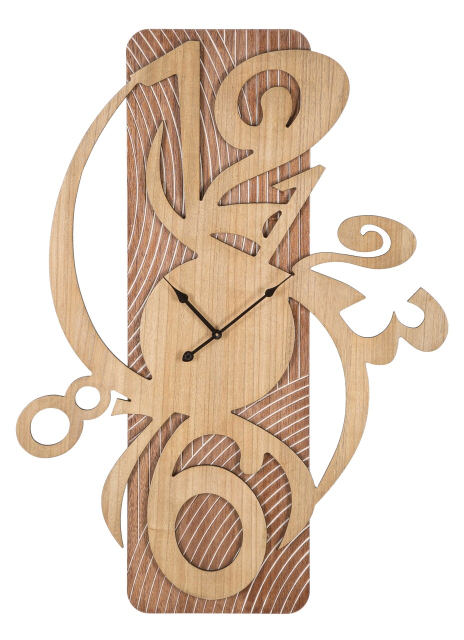 Ceas de perete Wolly, Mauro Ferretti, 70x93 cm, MDF, natural