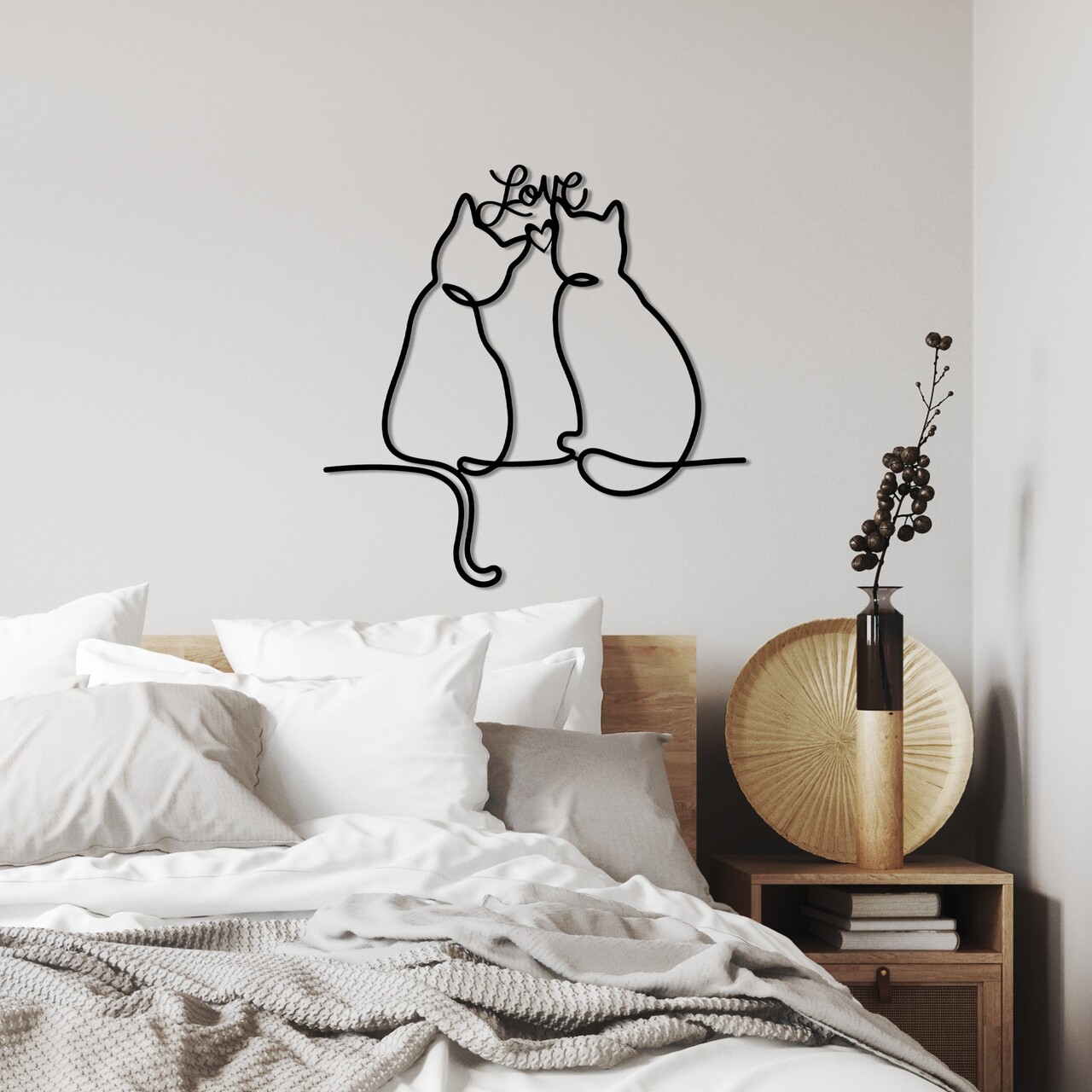 Decoratiune de perete, Cat 2, Dimensiune: 55 x 55 cm, Negru - view 3