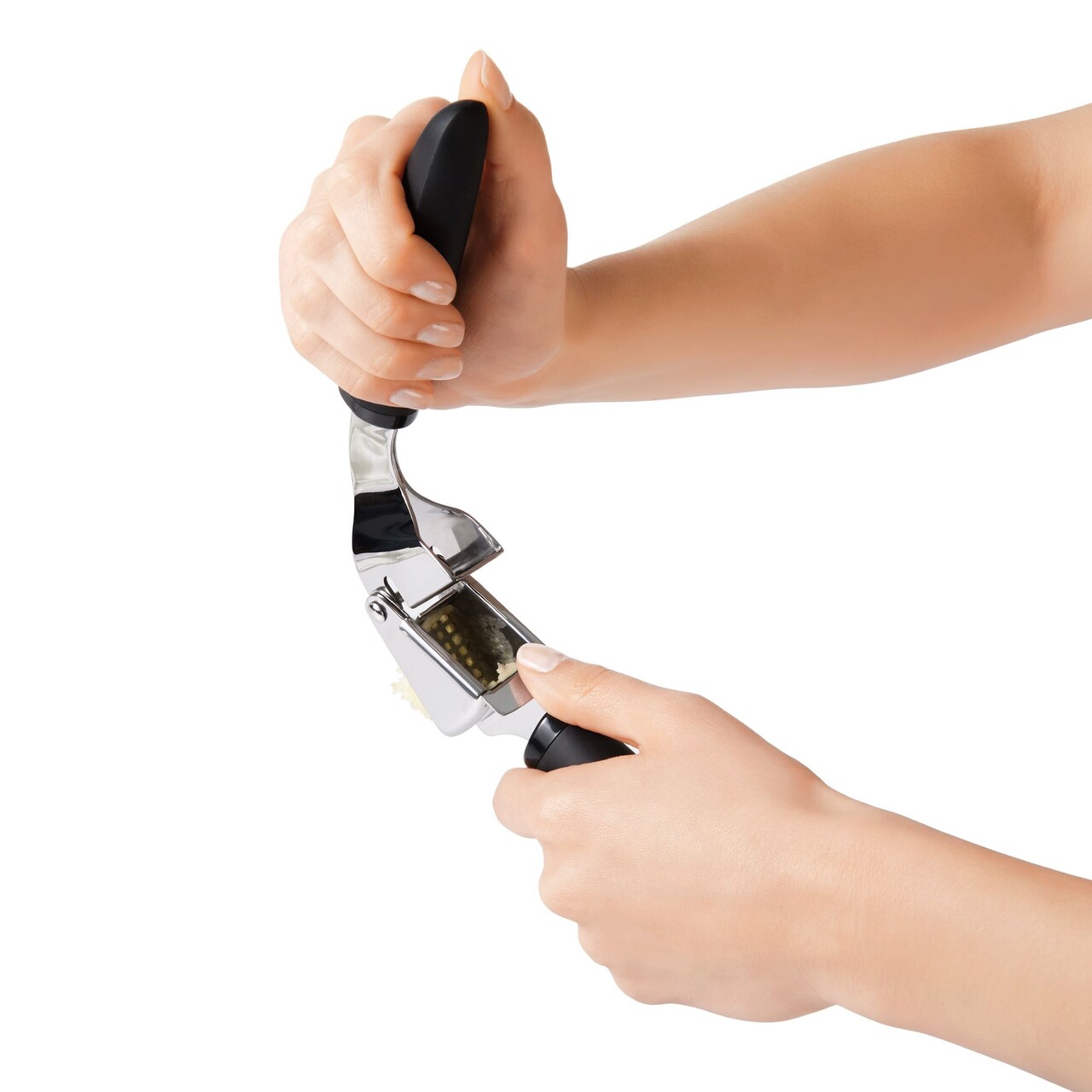 Presa usturoi, inox, "SoftWorks" - OXO - imagine 4