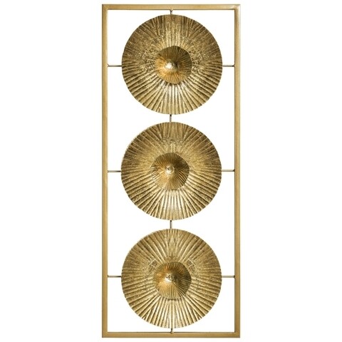 Decoratiune de perete Lines Gold, Homemania, 25 x 61 cm, metal