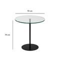 Masa de colt, Neostill, Chill-Out, 50 x 50 x 50 cm, sticla temperata/metal, negru