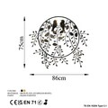 Decoratiune de perete, Love of Birds 2, Metal, Dimensiune: 86 x 75 cm, Multicolor