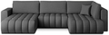Coltar extensibil stanga 6 locuri ELTAP, LT-05FL, Bonito, 350x175x92 cm, lemn/poliester, gri inchis