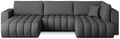 Coltar extensibil stanga 6 locuri ELTAP, LT-05FL, Bonito, 350x175x92 cm, lemn/poliester, gri inchis
