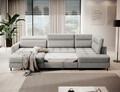 Coltar extensibil stanga 4 locuri ELTAP, LT-04AUB, Berrto, 306x165x100 cm, lemn/poliester, gri deschis