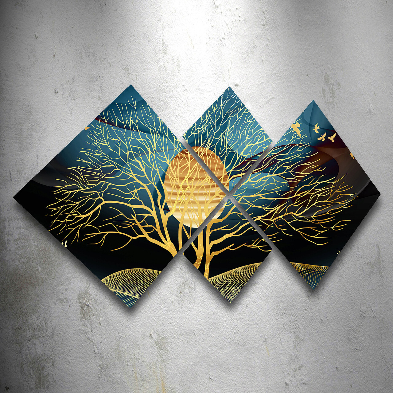 Set 4 tablouri decorative, 4MDF1613489353, MDF, Imprimat UV, Multicolor - 1 | YEO