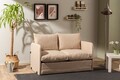 Canapea extensibilă cu 2 locuri, Futon, 859FTN2877, Metal , Bej