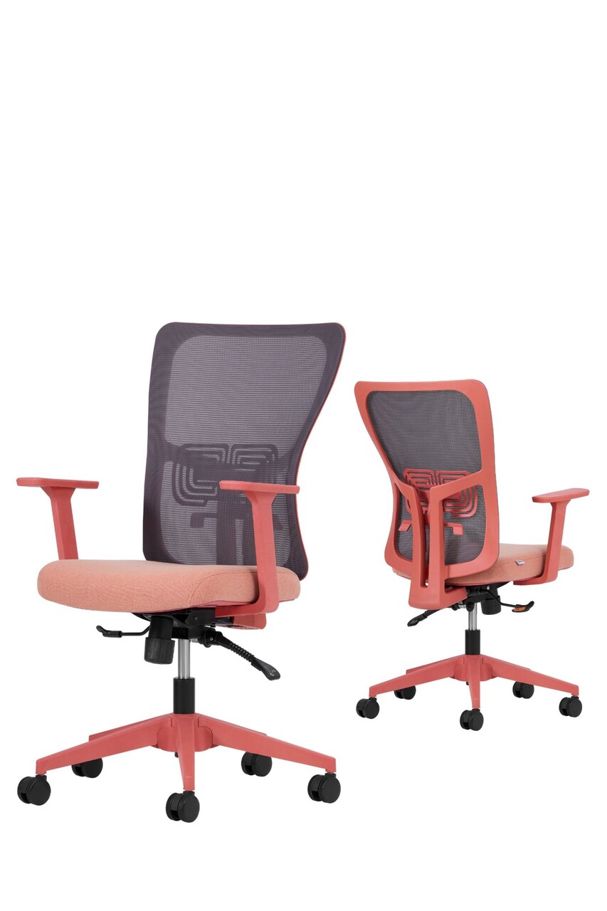 Set scaune de birou (2 piese), Hanah Home, Lumbar 108, Plastic, Roz somon - view 2