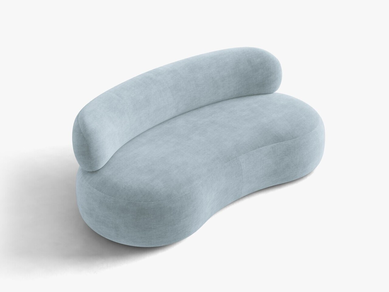 Canapea 3 locuri, Aura, Micadoni Home, 186x101x75 cm, tesatura Chenille, albastru pastel — imaginea 7