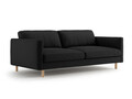 Canapea 4 locuri, Eden, Micadoni, 209x92x90 cm, catifea, negru