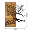 Decoratiune de perete, Muaz, lemn/metal, 45 x 58 cm, negru/maro