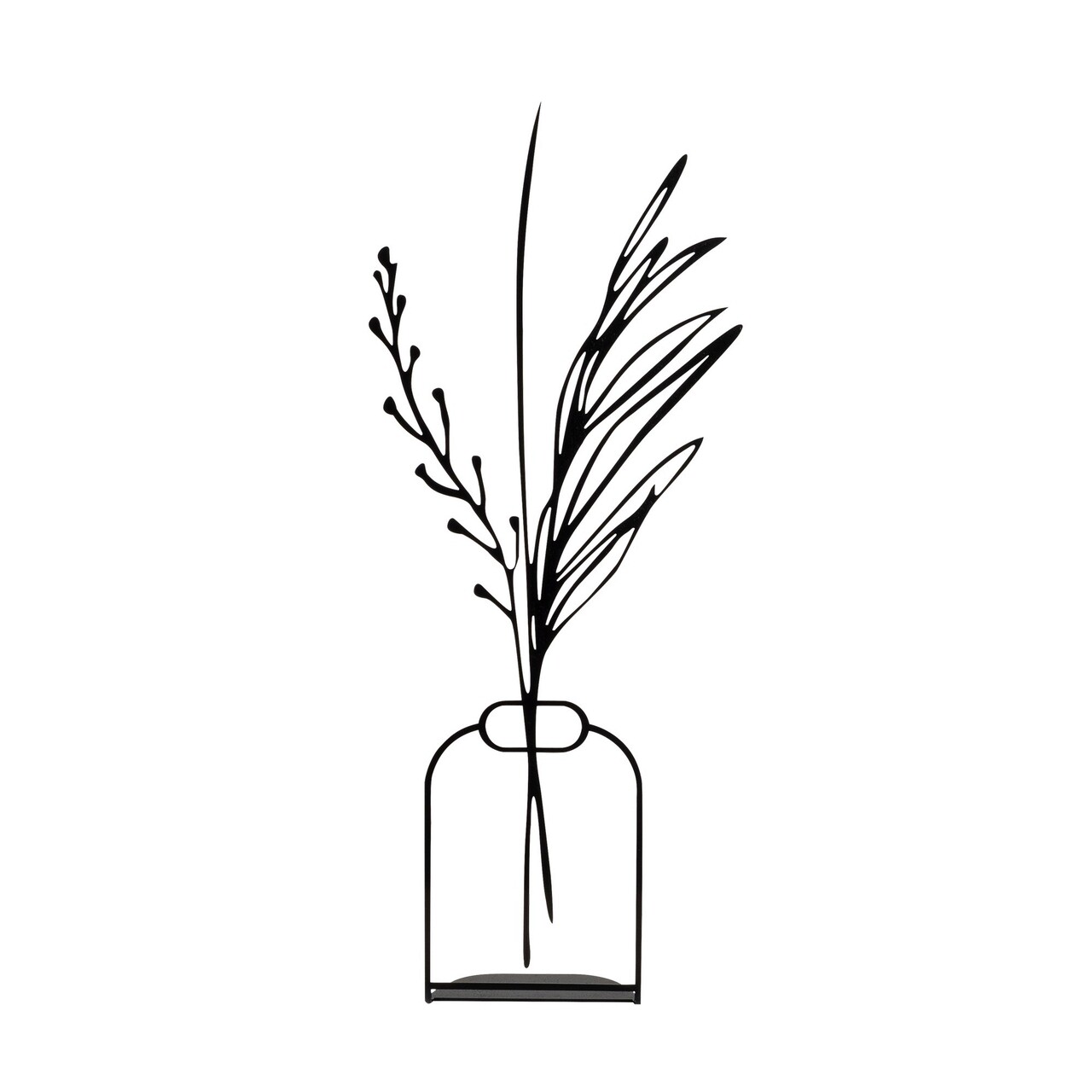 Decoratiune, Flowerpot, 15x44 cm, Metal, Negru - 1 | YEO