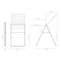 Uscator de rufe, Brabantia, Hangon Matt, 20 m capacitate de uscare, otel, negru mat