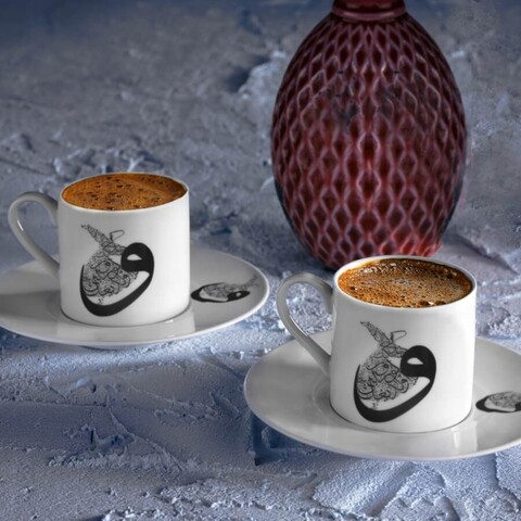 Set de cafea kutahya porselen, ru12kt5110448, 12 piese, portelan