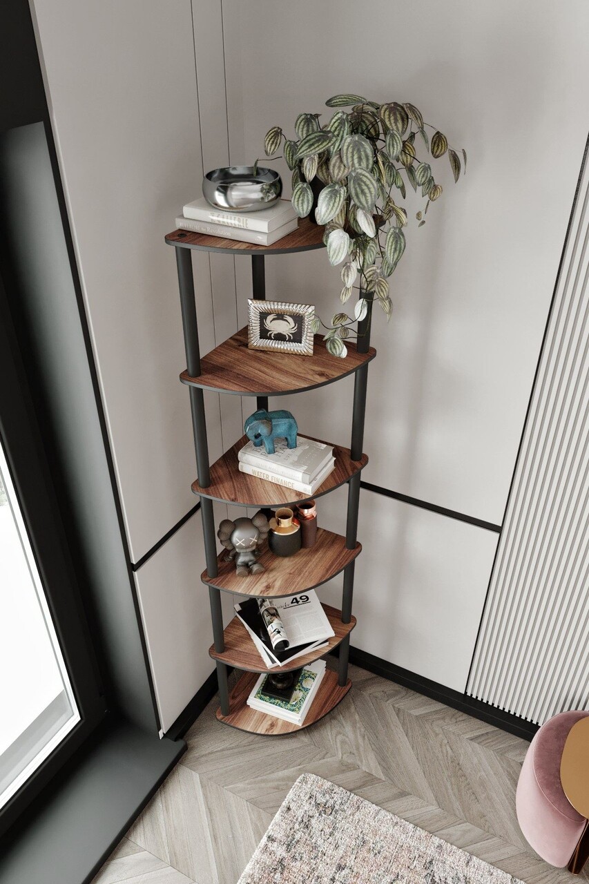 Corp biblioteca, Poter, Bookcase 6 Corner, 34x173x34 cm, Maro - 1 | YEO