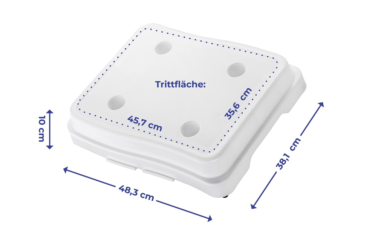 Treapta Inaltatoare Pentru Baie Maximex, Bathroom, 38.1x48.3x10 Cm, Plastic, Alb/albastru