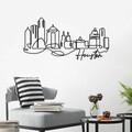 Decoratiune de perete, Houston, Metal, Grosime: 2 mm, Negru