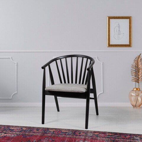 Scaun, Fairfax, Albero51, 55x77x47 cm, Lemn de fag , Negru/Bej