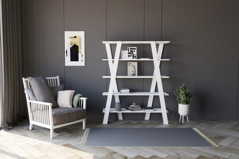 Corp biblioteca, puqa design, conde, 120x150x25 cm, pal, alb
