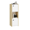 Dulap de baie, Olivia, Teo, 38.6x120x35 cm, PAL, Stejar Safir / Alb