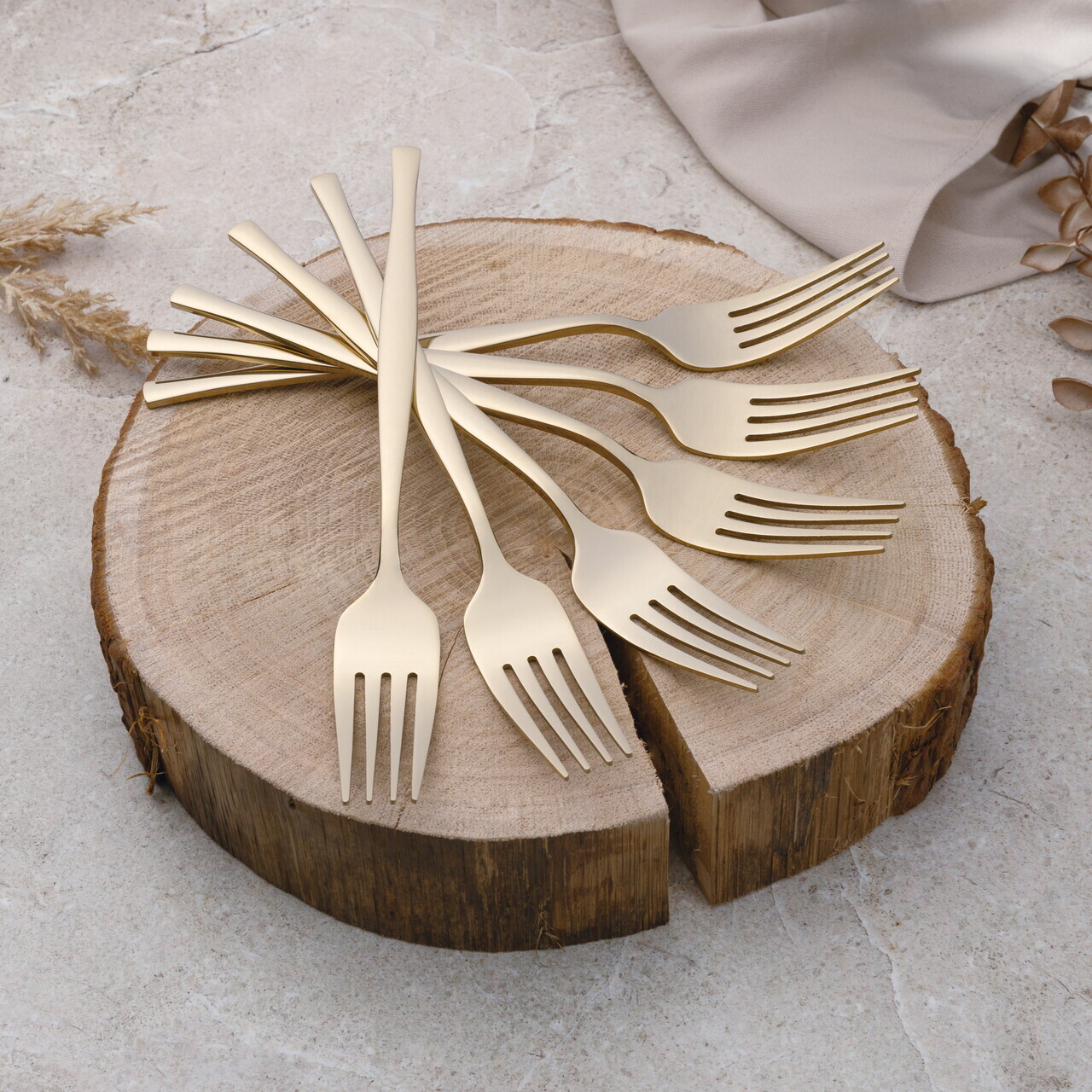 Set tacamuri 24 piese Berlinger Haus, Cutlery, model patrat, inox, sampanie - imagine 8