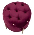 Taburet Diamond Glam, Mauro Ferretti, 45x40 cm, catifea, bordo/auriu