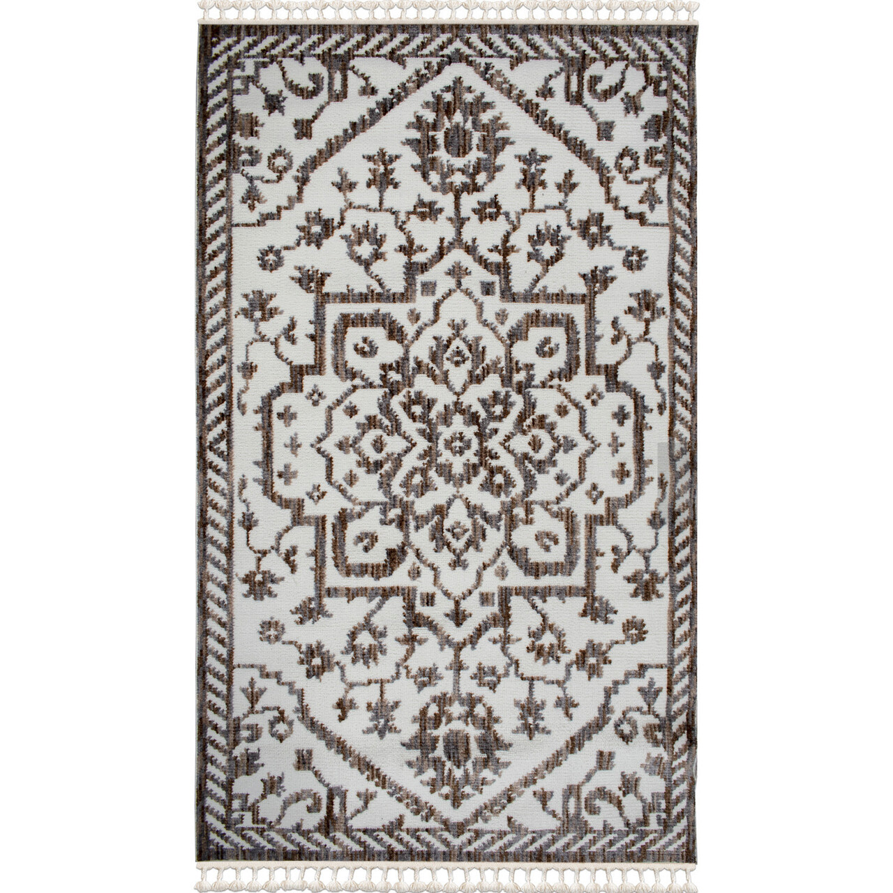 Covor, G3956, 80x300 cm, Poliester, Crem / Maro / Gri - 3 | YEO