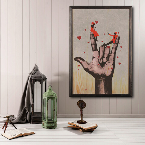 Tablou decorativ, Rock XL, Lemn, Lemn, Multicolor Bystag