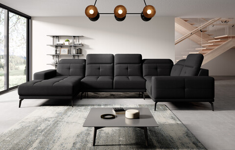 Coltar dreapta 6 locuri ELTAP, RT-10VER, Neviro, 350x201x77 cm, lemn/poliester, negru