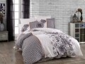 Lenjerie de pat dubla, 4 piese, 100% bumbac poplin, Hobby, Arianna Damson, alb/maro