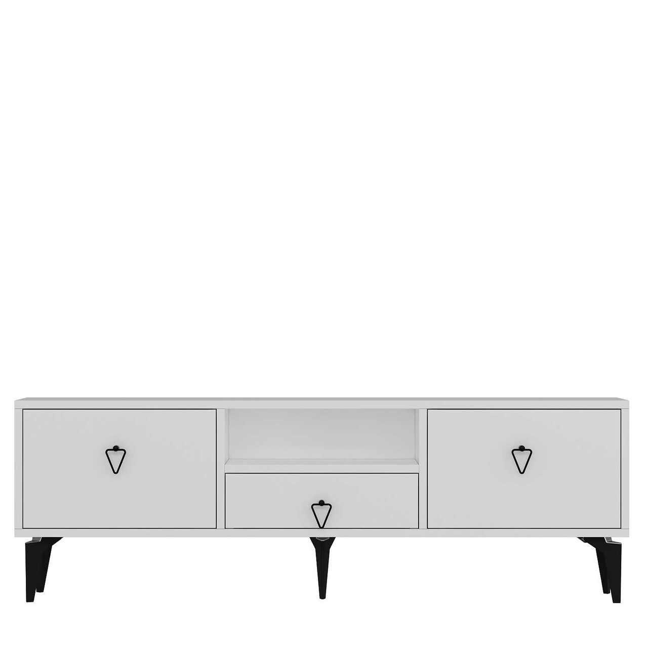 Comoda TV, Hanah Home, 1302-DROP-1, 140x49x30 cm, PAL , Alb/Negru - view 3
