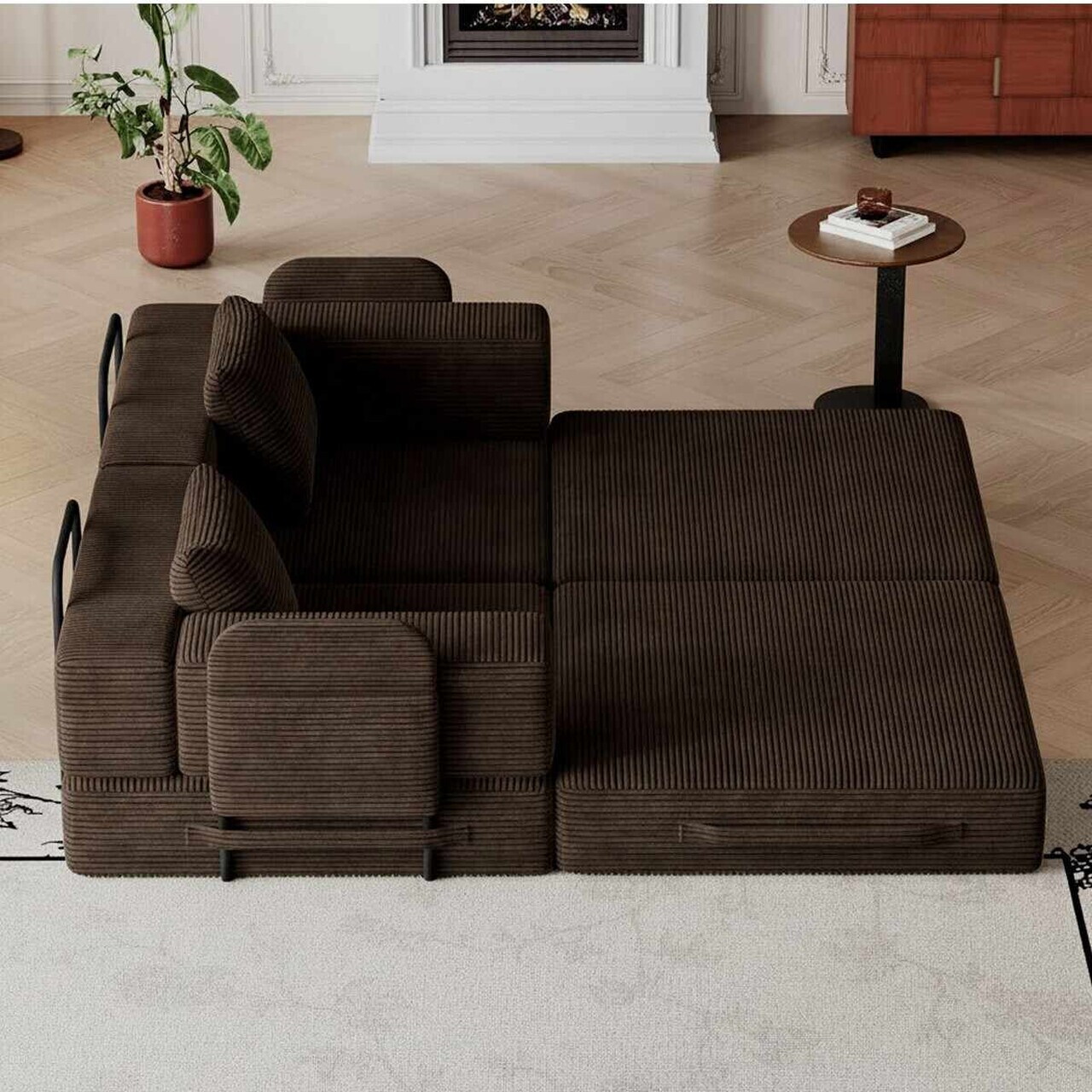 Canapea extensibila 3 locuri, Atelier del Sofa, 326NYR1157, Maro — imaginea 7