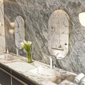 Oglinda decorativa, Siam, Riors, 45x85x2.2 cm, MDF , Transparent/Auriu