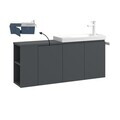 Dulap de baie cu chiuvetă, Hanah Home, Ferla 110, Antracit mat