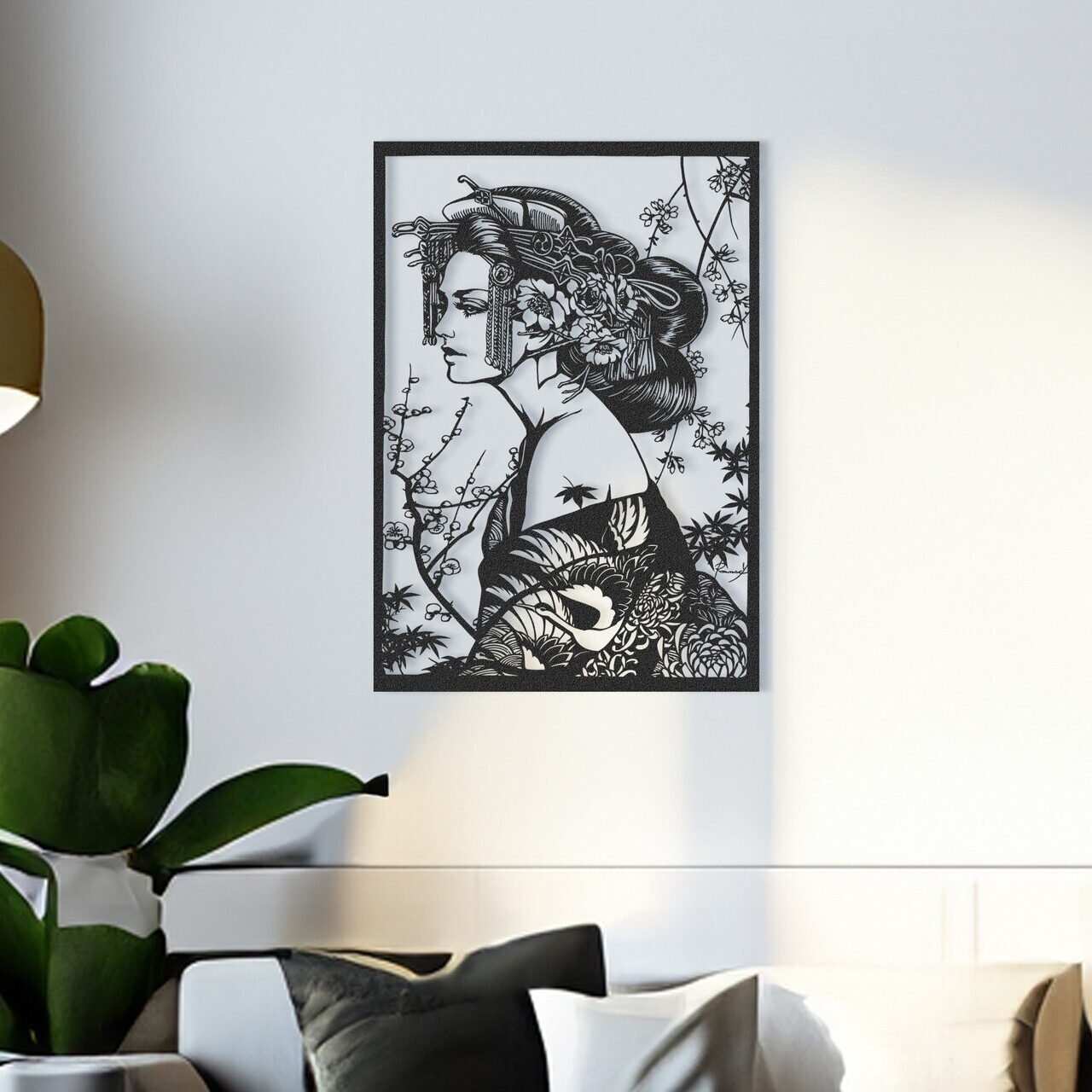 Decoratiune de perete, RT-NMD-006, Dimensiuni: 58,5 x 41 cm, Negru — imaginea 3