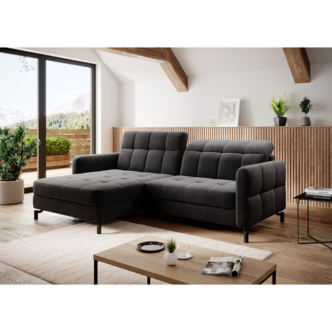 Coltar extensibil stanga 3 locuri ELTAP, Lore-95, Lorelle, 225x160x105 cm, lemn/poliester, maro