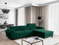 Coltar extensibil dreapta 4 locuri ELTAP, Mari-26, Mariall, 288x200x92 cm, lemn/poliester, verde inchis