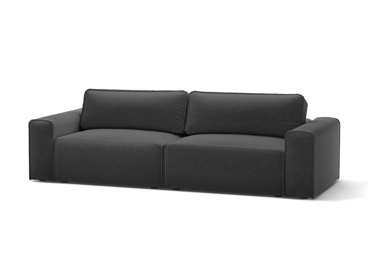 Canapea extensibila 3 locuri, Victor, Micadoni Home, 246x100x83 cm, tesatura structurata, antracit — imaginea 2
