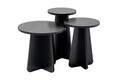 Set masute 3 piese, Nordure, Lume, PAL, Negru