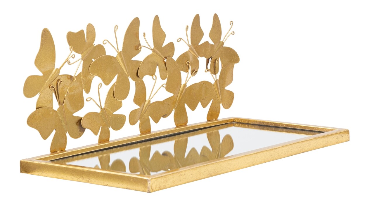 Set 2 noptiere suspendate Butterflies, Mauro Ferretti, 43x19.2x16.5 cm, fier, auriu - 1 | YEO