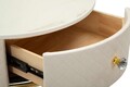 Masa de toaleta cu taburet / masuta dressing Vellit, Mauro Ferretti, 52x70 cm, lemn de pin/MDF/metal, crem