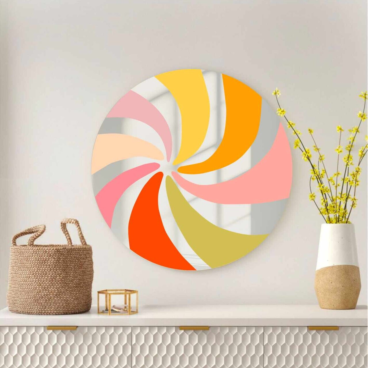 Oglinda decorativa AY11711 Sticla ø30 cm Multicolor
