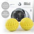 Set 2 bile ecologice pentru spalat rufe fara detergent Delieco, Innovagoods, pana la 3000 spalari, Ø10.5 cm